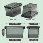 Clear Black Small Plastic Storage Bins with Lids 4 Quart, 6-Pack Stackable Organizer Boxes with Carry Handles, Compact Storag