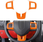 Linskip Steering Wheel Trim Compatible with Dodge Durango/Dart/Challenger/Charger 2009-2014 & Journey 2013-2023, Durango Steering Wheel Cover, Durango Interior Accessories 3Pcs(Orange)