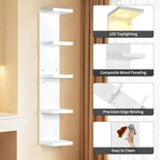 Garvee 5-Tier Heavy Duty Wall Mounted LED Floating Shelves, Remote Control Storage Shelf for Home Office Collectibles Books D