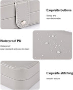Luxury Small Travel Jewelry Box with Earring Compartments, Rectangle Jewellery Organizer Case for Women,Valentine's Day Gift 