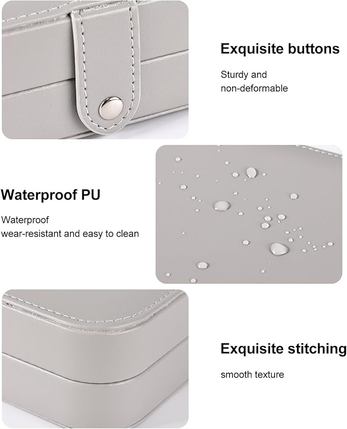 Luxury Small Travel Jewelry Box with Earring Compartments, Rectangle Jewellery Organizer Case for Women,Valentine's Day Gift 