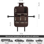 GMQ Back Seat Car Organizer 1 Pack,Backseat Organizer with Tray,Multifunctional Car Seat Back Storage Box with Foldable Tablet Holder (Coffee, Weave)