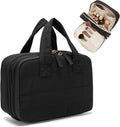 Makeup Bag, Travel Cosmetic bag, Toiletry Bag For Women, Make up Bag With Brush Storage, Hanging Toiletry Bag, Puffy Padded M