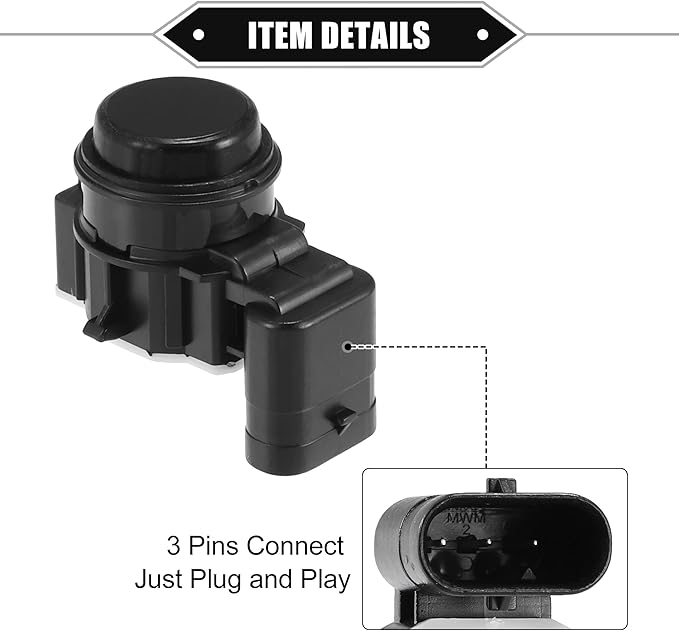 4 Pcs PDC Reverse Parking Assist Sensor Compatible for Dodge Durango 2018-2023 for Jeep Cherokee 2014-2018, Durable ABS Plastic Black Front Rear Bumper Parking Assist Sensor