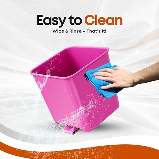 Car Trash Can Waterproof Vehicle Garbage Bin, Leakproof Anti Slip Floor Mat Clip Trash Bag Holder for Car, Truck, SUV, Van Portable Auto Trash Container with Stability Clips (Pink, Small)