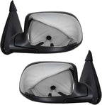 TRQ 2 Piece Driver and Passenger Side Mirror Assembly Set Manual Adjustment No Heat No Memory Chrome Compatible with 1999-200