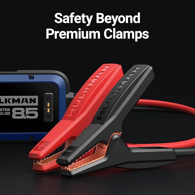 Hulkman Alpha85,Cobalt Blue,2000A 74Wh Smart Jump Starter, 12V Portable Car Battery Booster with 3.3" Display, USB-C Power Pack, 5-Mode Flashlight, Jumper Cables for up to 8.5L Gas/6.0L Diesel