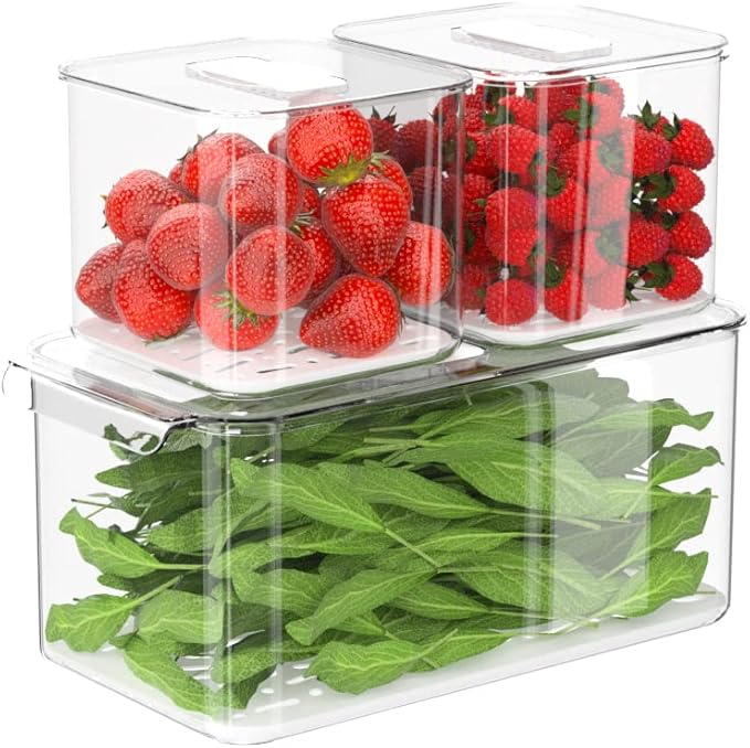 Lazy Susan Organizer Turntable Storage Container Rotating Organizer Spinning Organizer Bins SANNO Produce Saver Containers fo