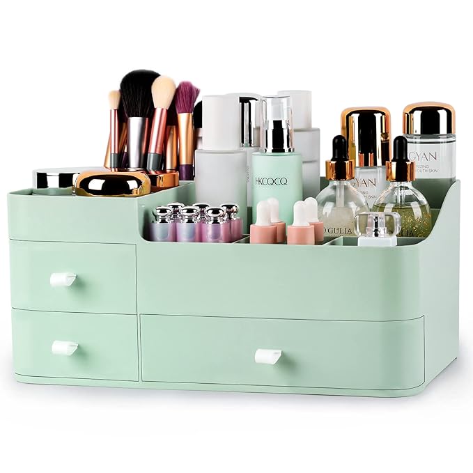 ONXE Makeup Organizer with Drawers,Large Capacity Countertop Organizer for Vanity,Bathroom and Bedroom Desk Cosmetics Organiz