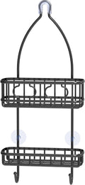 Simple Houseware Bathroom Hanging Shower Head Caddy Organizer, Black (24 x 10.2 x 4.25 inches)