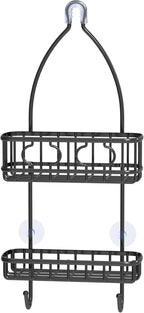 Simple Houseware Bathroom Hanging Shower Head Caddy Organizer, Black (24 x 10.2 x 4.25 inches)