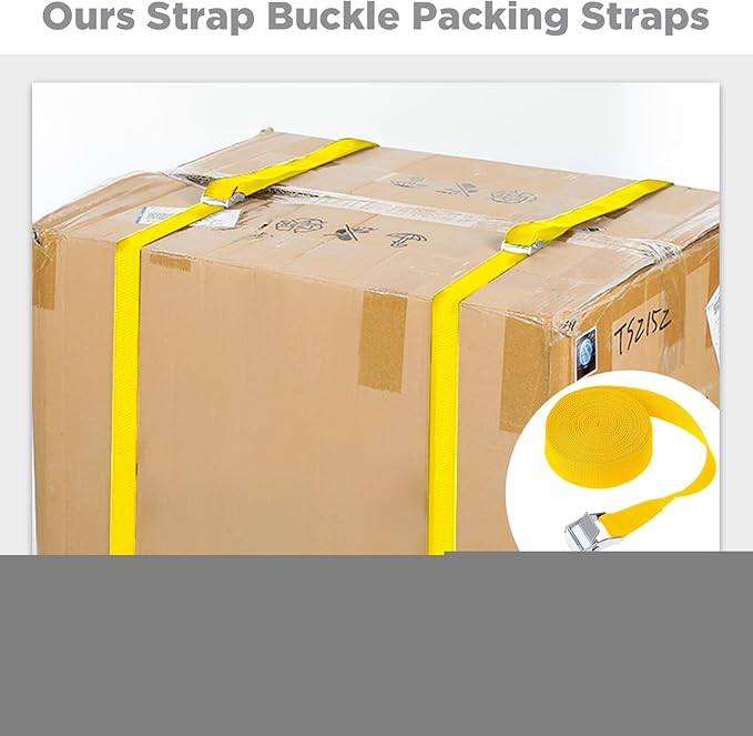 Riakrum 15 Pack 16 Feet Lashing Straps Adjustable Kayaks Tie Down Cam Buckle Straps with Buckles up to 250lbs for Cargo, Luggage, Motorcycles, Truck, Car Roof Rack, Sup Surfboard(Yellow)