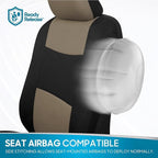 BDK PolyPro Car Seat Covers Full Set Combo with Front and Rear Waterproof All -Weather Car Floor Mats - Universal Fit Automot