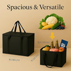 musbus 4-Pack insulated trunk organizer car cooler bag Food Insulated Grocery shopping bags, Black, reusable,zipper,foldable,tote,cold,for adult,for foodland,
