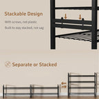Stackable Shoe Rack, 4 Tier Metal Shoes Rack Storage Organizer,Large Capacity Shoe Shelf Holds 24 Pairs of Shoes,Sturdy and S