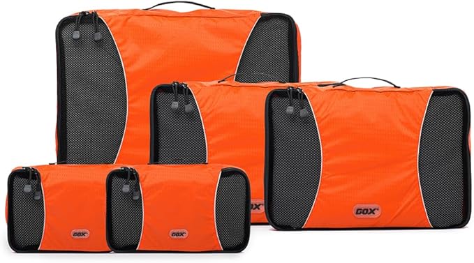 GOX Ultra Light 5 piece Packing Cubes Travel Luggage Organizer 1 Large 2 Medium 2 Small