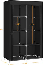 MOGELAFOO 35 Inch Portable Closet for Small Room, Clothing Organizer Storage Rack with Non-Woven Fabric Cover, 1 Clothes Hang