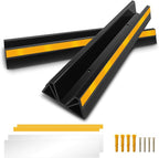 ROBLOCK 18" Parking Stopper for Garage, Car Stopper for Garage Precision Stopping, Heavy Duty Parking Block with Reflective Strips, Suitable for Car, SUV, Easy Install, 2 Packs