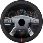 Suede Steering Wheel Cover,Compatible with GMC C K Series Envoy Savanna Van Sierra Yukon Acadia Suede Leather Sport Non-Slip Wheel Cover Car Interior Accessories 15 inch for Man and Women