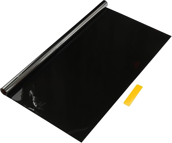 Motoforti Nano Ceramic Car Window Tint Film VLT 14% IRR 61% UVR 95% Chrome Black 14.76 ft x 35.43 Inch Privacy Film 2mil PET 1 Pc