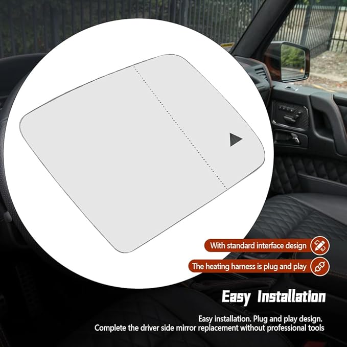 Passenger Side Heated Mirror Glass Fit for Mercedes Benz G550 W463 GLE350 W166 GLE GL450 X164 ML350 W166 GLS450 X166 GLS Class 2010-2019, with Blind Spot