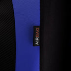 Flying Banner car seat Covers Protects Water Proof Faux Leather Carbon Fiber Front and Rear Bench (Blue Black, Full Set - 9PC