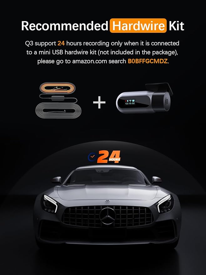 Dash Cam WiFi FHD 1080P Car Camera, Front Dash Camera for Cars, Mini Dashcams for Cars with Night Vision, 24 Hours Parking Mo