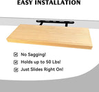 BGMG Wood Floating Shelves 16 inch, Wide Rustic Wooden Wall Shelves for Bathroom Living Room Bedroom Kitchen Farmhouse Set of