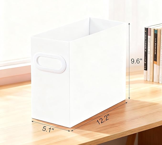 Cardboard File Organizer, Storage Box for Hanging File Folders Letter Size, Portable Document Organizer with Handle for Home,
