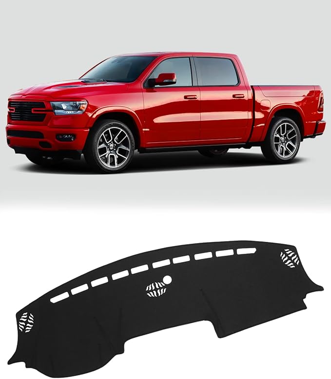 FIILINES Dash Cover for Dodge Ram 1500 2500 3500 2019-2026, Upgraded Breathable Dashboard Cover Soft Mesh Fabric Dash Mat Sun