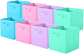 ShellKingdom Storage Bins, Foldable Fabric Storage Cubes And Cloth Organizer Drawer For Closet And Toys, 8 Pack (Pink+Lavende