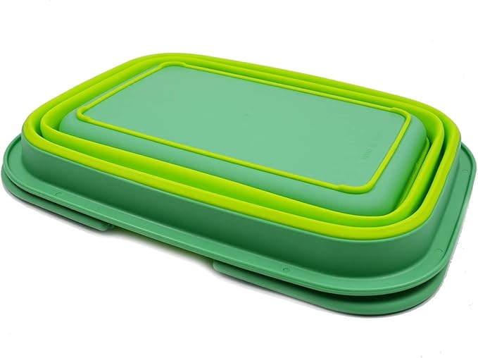 SAMMART 9.2L (2.37Gallon) Collapsible Tub with Handle - Portable Outdoor Picnic Basket/Crater - Foldable Shopping Bag - Space Saving Storage Container (1, Dark Green/Fluorescent Green)