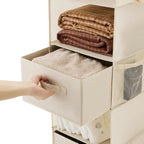Hanging Shelf Closet Storage Organizer Removable Drawers ，Hanging Storage Organizer Hanging Sweater 2 Sock Underwear Drawers 
