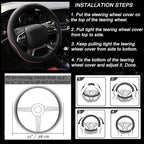 Rueesh Microfiber Leather Steering Wheel Cover Anti-Slip Matte Finish Auto Car Wheel Cover Universal 15 Inch Wheel Cover for 