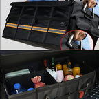 Tianle Car Trunk Organizer - Collapsible Trunk Organizer & Lid Foldable Cover Aluminium Alloy Handle Reflective Strip for