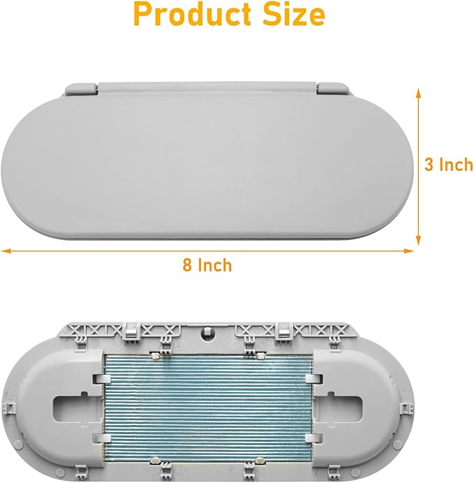 Sun Visor Vanity Mirror Cover Compatible with Mini Cooper & Cooper S Clubman Hatchback Countryman F55 F56 F60 2015-2022(3nd Gen),1PC Sun Visor Vanity Mirror Replacement for Left/Right Side,Gray
