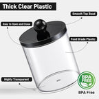 8 Pack Acrylic Qtip Holder Dispenser for Cotton Swabs, Balls, Pads, Floss - Plastic Canister Apothecary Jar Set, Bathroom Ess