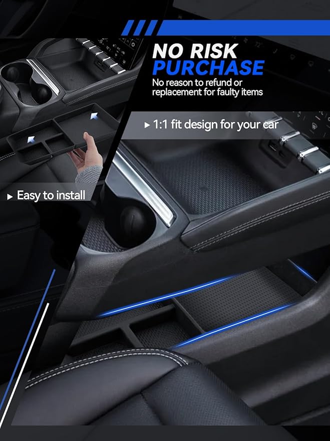 for Model 3 Center Console Organizer Armrest Tray Middle Storage Box Insert Container Durable ABS Plastic Accessories 2024 2025