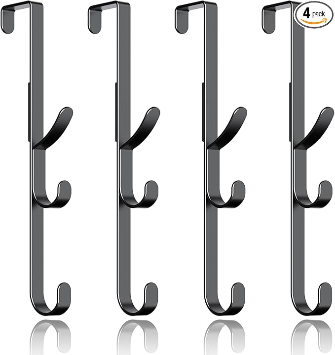 Over The Door Hooks Hanger,Over The Door Towel Hook Organizer Hanging for Coat Clothes Backpack hat Purse Metal Towel Rack Ba