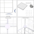 C&AHOME Wire Cube Storage, 4-Cube Storage Organizer Metal, C Grids Storage Bins Shelving, Modular Bookshelf Shelf, Closet Cab