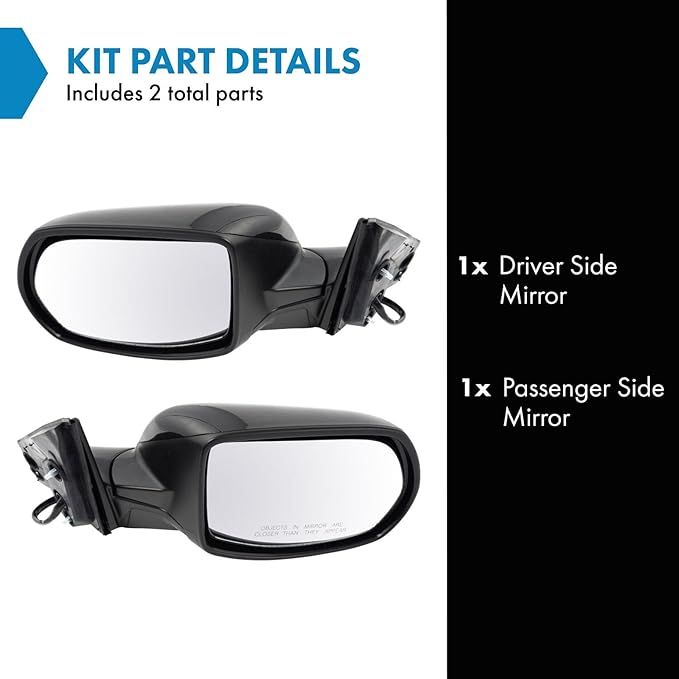 TRQ Driver & Passenger Side Power Heated Mirror Set Paint to Match Compatible with 2017 Honda CR-V HO1320325 HO1321325