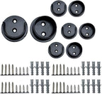 QCAA Solid Brass Extra Heavy Closet Pole Socket Set, Heavy Duty, 1-1/2 inch, with Stainless Screws, Black Coated, 4 Pairs, Ma