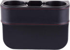 Car Seat Organizer Cup Drink Holders,Multifunctional Gap Filler Storage Box,Insert Organization Helps Reduce Distracted Driving&Holds Phone Mount Mug Bottle Cellphone Coaster Wallet Card (XBD-Black)