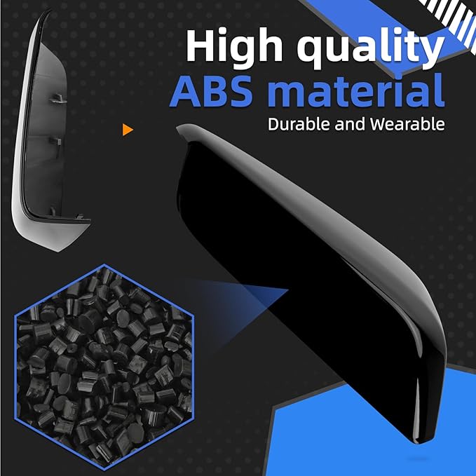 Passenger Side Mirror Cover Replacement for Chevrolet Chevy Malibu 2016 2017 2018 2019 2020 2021 2022 2023 2024 2025 - Right Side Mirror Covers, Rear View Mirrors Cap Accessories Black