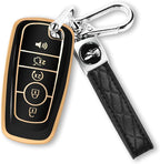MILD EAST For Ford Key Fob Cover with Keychain, Soft TPU Key Case Shell Full Protection for Ford Explorer Fusion Escape Edge 