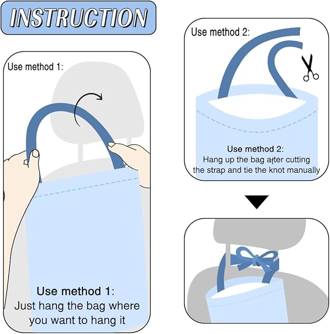 Car Trash Bag Hanging No Snap Small Garbage Bag for Car Back Seat Cute Printed One-handed Strap Trash Bags Car Accessories-Hippie Flower Car Trash Bags