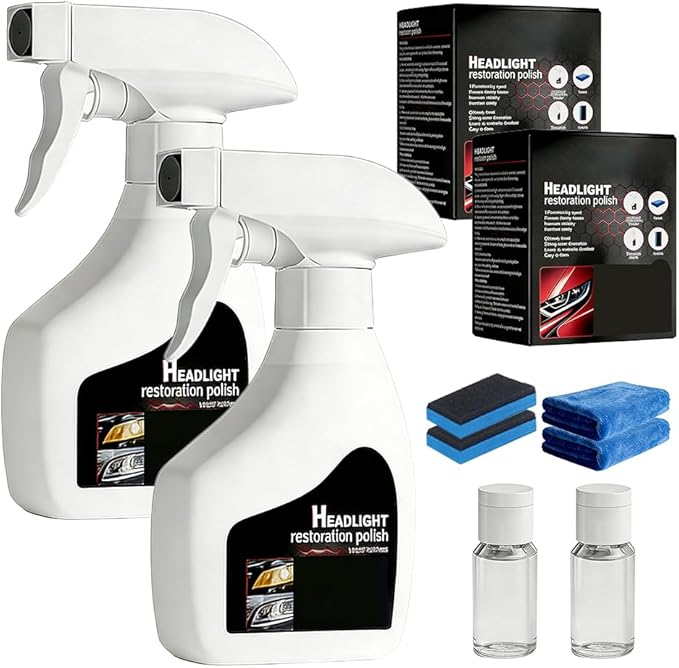 Headlight Restoration Kit, 2026 New Headlight Cleaning and Polishing Spray, Multifunctional Headlight Oxidation Remover Spray