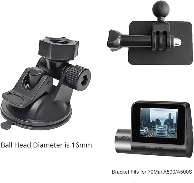 Dash Cam Mount Compatible with 70mai Dash Cam Model A510/A500/A500S Holder, Accessories for Car Camera, Replaceable Dash Cam Suction Cup Bracket