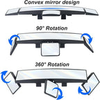 15" Car Rearview Mirror with Baby Mirror,Panoramic Wide Angle Clip-on Car Rearview Mirror,Reduce Blind Spot Effectively for Cars, SUVs & Trucks