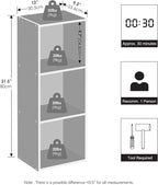 Furinno Reed Closet Organizers and Storage, 3-Tier Closet Organizer, Open Shelf Closet Storage, for Wardrobe, Bedroom, Living